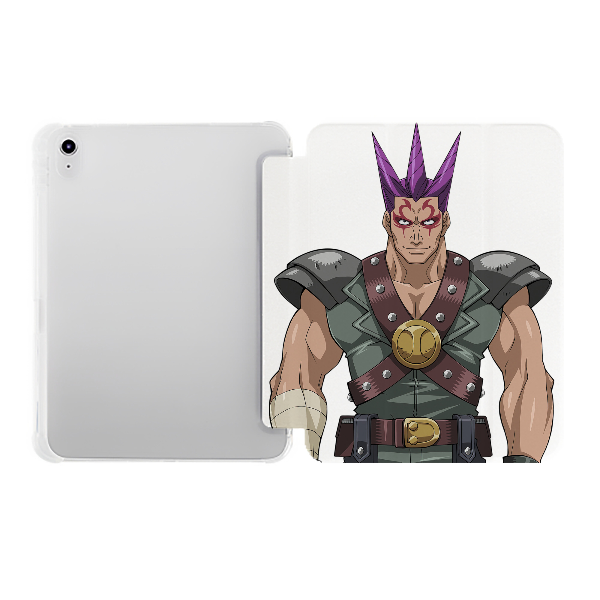 （画像用） 遊☆戯☆王 Yu-Gi-Oh! IPad ケース ペン収納付き 三つ折りスタンド PUレザー×シリコン 対応機種9.5/10.5/10.9インチ